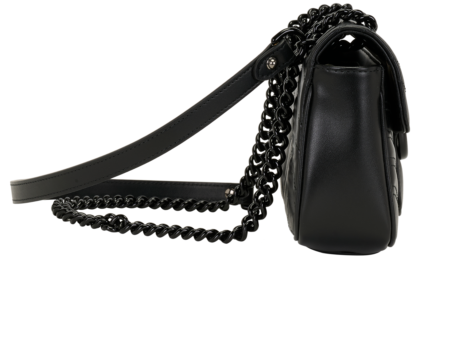 Small GG Marmont, &pound;895, Handbags, Black, Leather, Side view